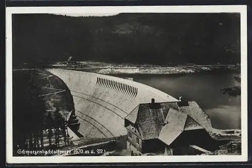 AK Forbach, Schwarzenbach-Talsperre mit Blick zum Wald