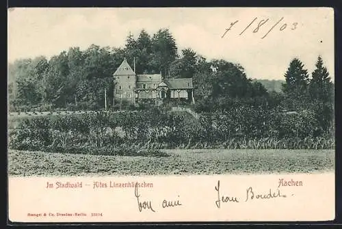 AK Aachen, Im Stadtwald, Altes Linzenhäuschen