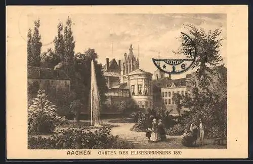 AK Aachen, Garten des Elisenbrunnens