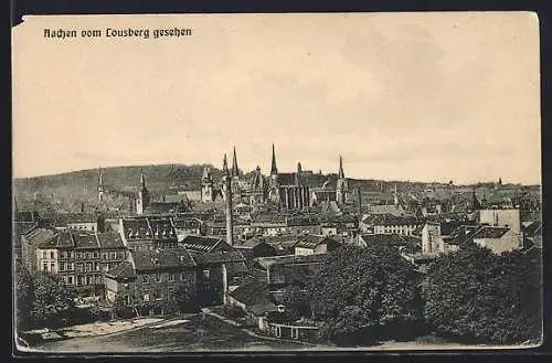 AK Aachen, Ortsansicht vom Lousberg aus