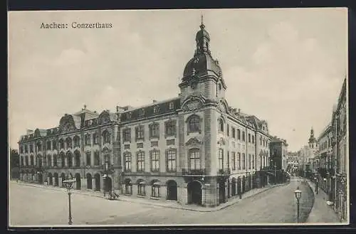 AK Aachen, Strassenpartie mit Conzerthaus
