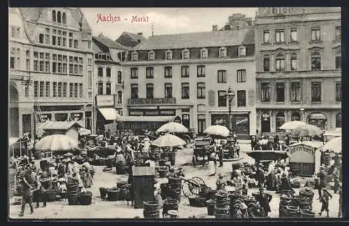 AK Aachen, Partie mit Marktleben