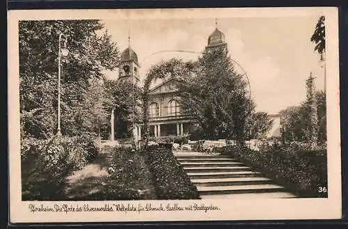 AK Pforzheim, Gaststätte Saalbau mit Stadtgarten