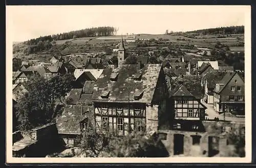 AK Polle /Weser, Teilansicht aus der Vogelschau