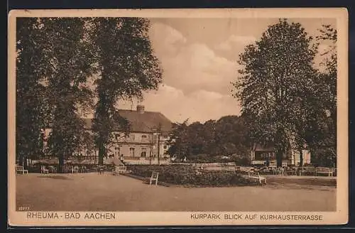 AK Aachen, Kurpark mit Kurhausterrasse