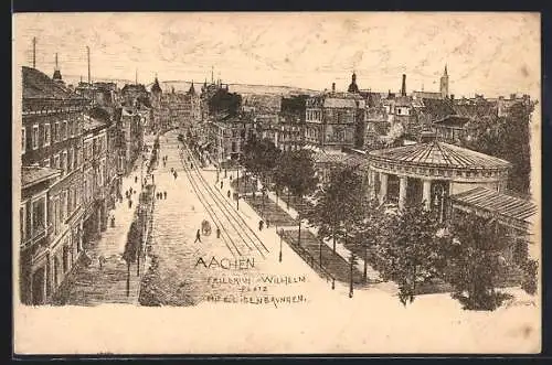 AK Aachen, Friedrich-Wilhelm-Platz mit Elisenbrunnen