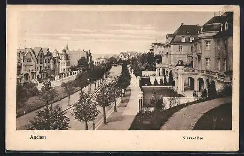 AK Aachen, Blick in die Nizza-Allee