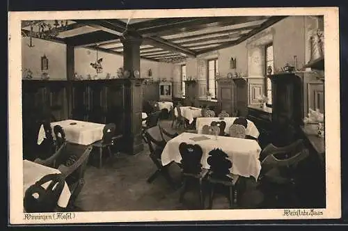 AK Winningen /Eifel, Gasthaus Weinstube H. Saas, Innenansicht
