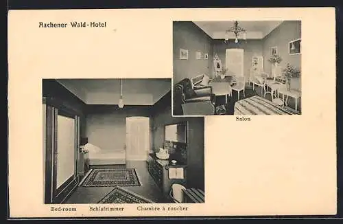 AK Aachen, Aachener Wald-Hotel, Schlafzimmer und Salon