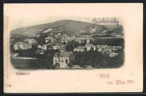 AK Wien, Hütteldorf, Blick über die Dächer