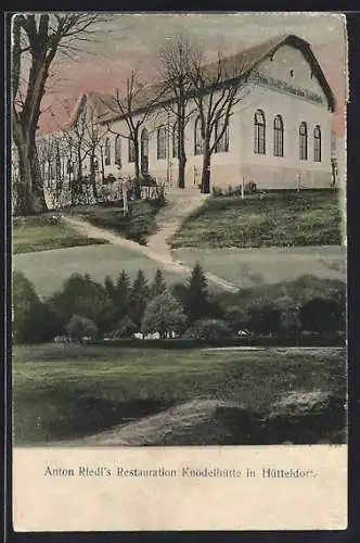 AK Wien, Anton Riedl`s Restaurant Knödelhütte in Hütteldorf