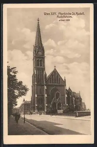 AK Wien, Pfarrkirche St. Rudolf, Rudolfsheim, erbaut 1899