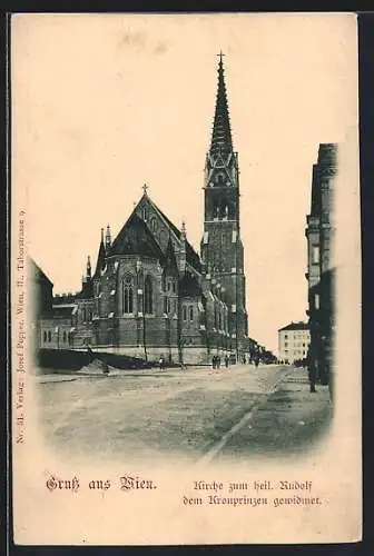 AK Wien, Partie an der Kirche zum heil. Rudolf
