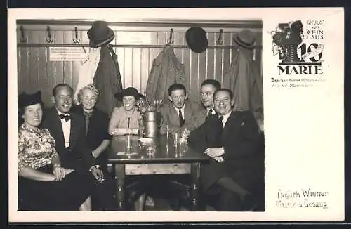 AK Wien, Gasthaus 10er Marie, Ottakringerstrasse 224, Gäste am Tisch