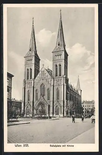 AK Wien, Bebelplatz mit Kirche