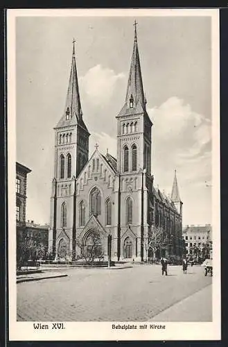 AK Wien, Bebelplatz mit Kirche