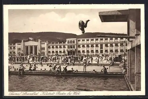 AK Baden, Thermal-Strandbad mit Sprungturm