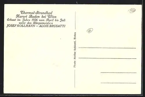 AK Baden, Thermal-Strandbad mit Sprungturm