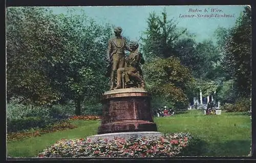 AK Baden b. Wien, Lanner-Strauss-Denkmal