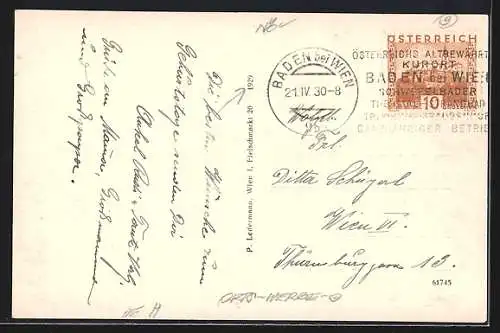 AK Baden bei Wien, Teilansicht mit Kirche