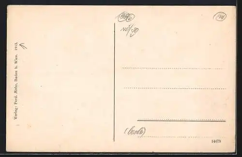 AK Baden bei Wien, Totalansicht mit Kirche