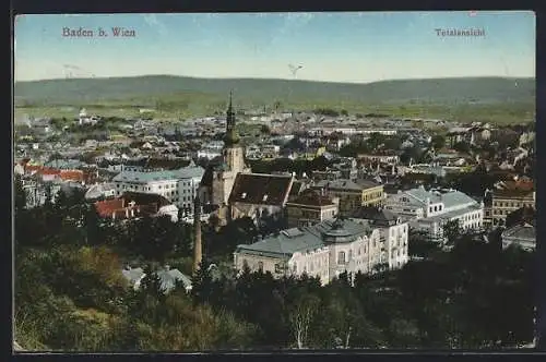 AK Baden b. Wien, Totalansicht mit Kirche