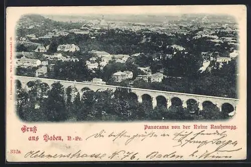 AK Baden /N.-Oe., Panorama von der Ruine Rauhenegg