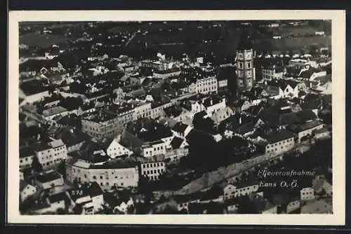 AK Enns /O.-Ö., Teilansicht, Fliegeraufnahme