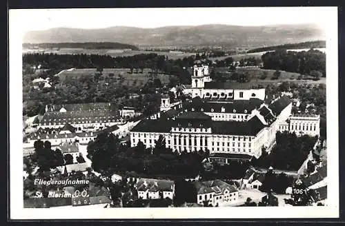 AK St. Florian /O. Ö., Teilansicht mit Stift, Fliegeraufnahme