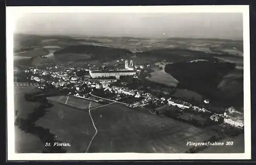 AK St. Florian, Teilansicht mit Stift, Fliegeraufnahme