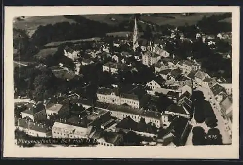 AK Bad Hall, Ortsansicht vom Flugzeug aus