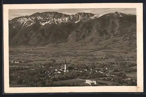 AK Kirchdorf a. d. Krems, Ortsansicht mit Gipfelpanorama, Pyhrnbahn