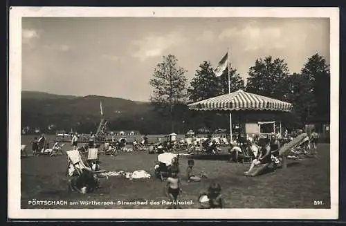 AK Pörtschach a. Wörthersee, Strandbad des Parkhotel