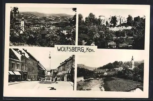 AK Wolfsberg /Kärnten, vier Ansichten der Ortschaft
