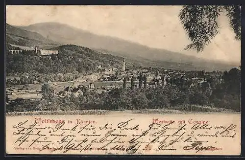 AK Wolfsberg /Kärnten, Westseite der Ortschaft mit Coralpe