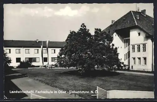 AK Ober-Siebenbrunn /N. Ö., Landwirtschaftliche Fachschule, Hofansicht