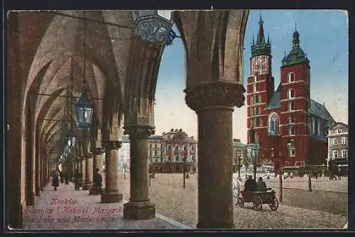 AK Krakau-Krakow, Tuchhalle und Marienkirche