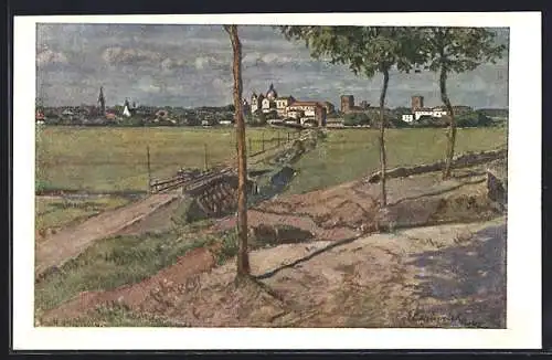 Künstler-AK Luck in Wolhynien, Ansicht von Westen