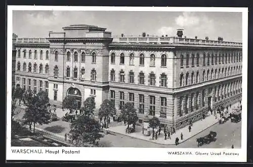 AK Warschau, Haupt Postamt