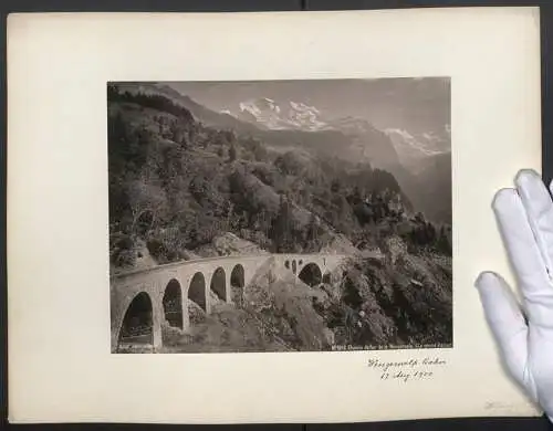 Fotografie edition Photoglob, Ansicht Wengeralp, Chenin de fer de la Wengeralp, Wengeralp-Bahn Viadukt