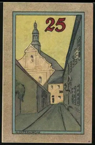 Notgeld Leobschütz, 1921, 25 Pfennig, Klosterkirche und Wappen der Stadt
