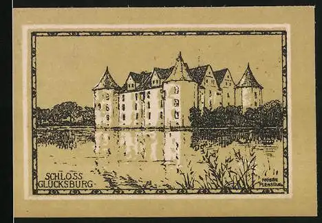 Notgeld Glücksburg 1920, 25 Pfennig, Schloss Glücksburg und Gültigkeitsangabe