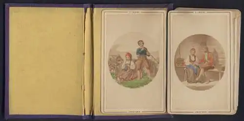 Fotoalbum mit 10 Fotografien Leporello Bondeliv i Norge, Tracht Norwegen, Bauernleben, Hochzeit, Handkoloriert