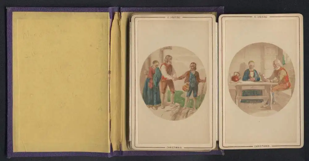 Fotoalbum mit 10 Fotografien Leporello Bondeliv i Norge, Tracht Norwegen, Bauernleben, Hochzeit, Handkoloriert 4