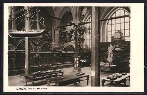 AK Danzig / Gdansk, Inneres der Börse