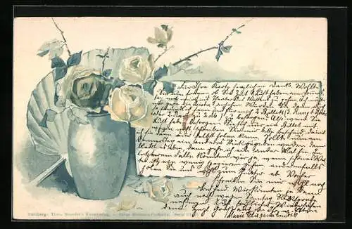 Künstler-AK Theo Stroefer Serie Nr. III. 48: Vase mit Rosen