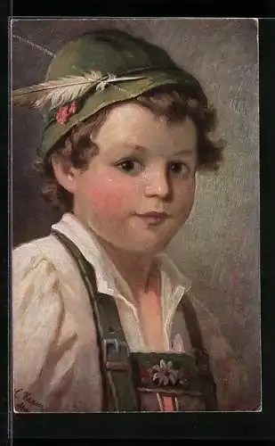 Künstler-AK Theo Stroefer Serie Nr. 1133: Junge in Trachtenkleidung