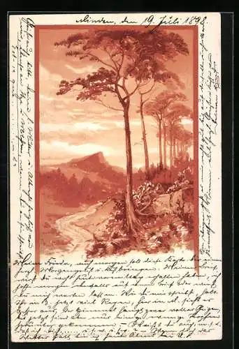 Künstler-AK Theo Stroefer Nr. 5182: Fluss neben einem Baum