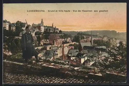 AK Luxembourg, Grund et Ville haute, Von den Kasernen aus gesehen