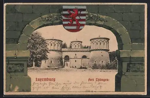 AK Luxemburg, Fort Thüngen, Wappen, Passepartout